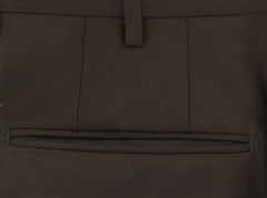 Incotex Dark Brown Solid Wool Pants - Slim - (0S) - Parent