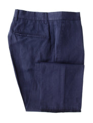 Incotex Blue Solid Linen Blend Pants - Slim - (IN1229213) - Parent