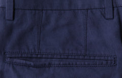 Incotex Blue Solid Linen Blend Pants - Slim - (IN1229213) - Parent