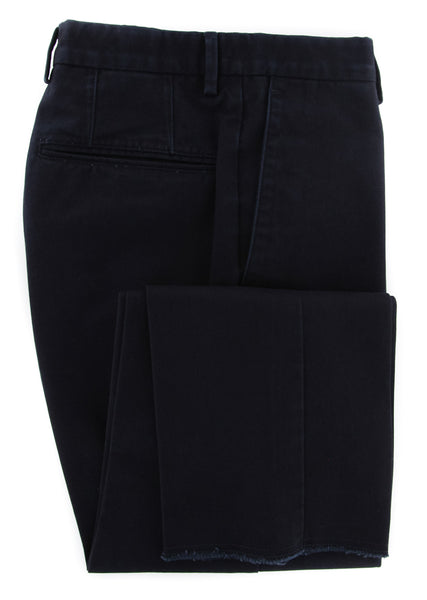 Incotex Midnight Navy Blue Solid Pants - Slim - (IN1120171) - Parent