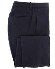 Incotex Midnight Navy Blue Solid Wool Pants - Slim - 32/48 - (DF)