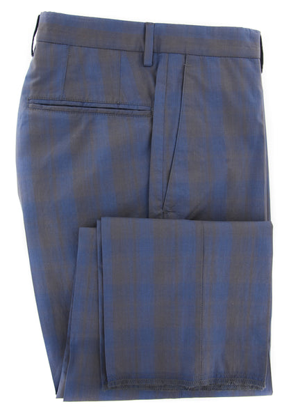 Incotex Blue Plaid Pants - Slim - (IN-S0W030-5661-810) - Parent