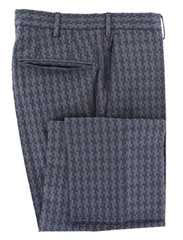 Incotex Navy Blue Houndstooth Cotton Pants - Slim - 32/48 - (0X)