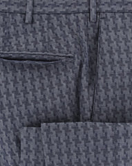 Incotex Navy Blue Houndstooth Cotton Pants - Slim - (0X) - Parent