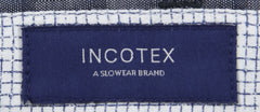 Incotex Navy Blue Houndstooth Cotton Pants - Slim - (0X) - Parent