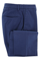 Incotex Blue Solid Cotton Blend Pants - Slim - 30/46 - (0W)