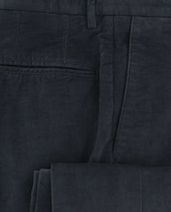 Incotex Midnight Navy Blue Solid Cotton Blend Pants - Slim - (I8) - Parent