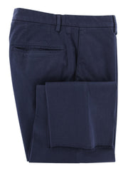 Incotex Blue Solid Cotton Blend Pants - Slim - 34/50 - (2B)