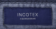 Incotex Blue Solid Cotton Blend Pants - Slim - (2B) - Parent
