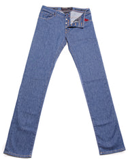 Jacob Cohën Blue Solid Cotton Blend Pants - Slim - 33/49 - (950)