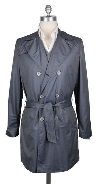 Kiton Gray Polyester Solid Raincoat - (COATX17) - Parent