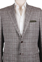Kiton Brown Cashmere Blend Plaid Sportcoat - (201803062) - Parent