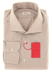 Kiton Light Brown Striped Shirt - Slim - 18/45 - (KT-H427408CCA1)
