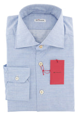 Kiton Light Blue Foulard Cotton Shirt - Slim - 15.75/40 - (W7)