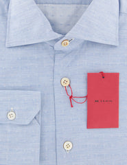 Kiton Light Blue Foulard Cotton Shirt - Slim - (W7) - Parent