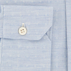 Kiton Light Blue Foulard Cotton Shirt - Slim - (W7) - Parent