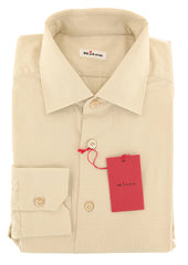 Kiton Beige Solid Cotton Shirt - Slim - 15.5/39 - (XX)
