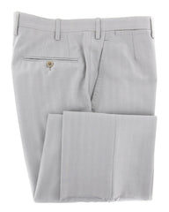 Kiton Light Gray Cotton Blend Herringbone Suit - (UA896D322R7) - Parent