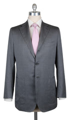 Kiton Gray Cotton Blend Herringbone Suit - 42/52 - (UA906F1927RR7)