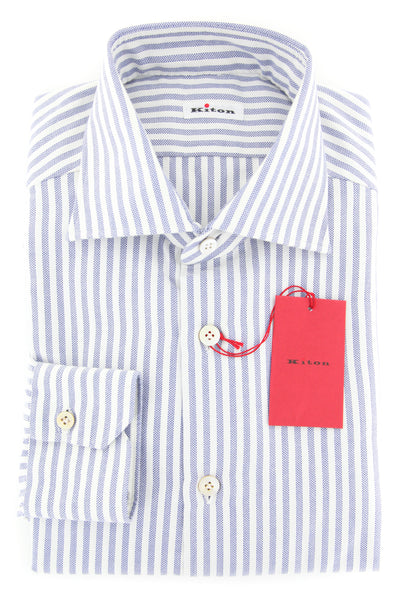 Kiton Blue Striped Shirt - Slim - (KT-H0009403FAA1) - Parent