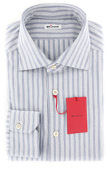 Kiton Gray Striped Flannel Shirt - Slim - (KT-UCC-H03808-01FA) - Parent