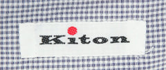 Kiton Navy Blue Micro-Check Shirt - Slim - (KTUCCH0383307FAA1) - Parent
