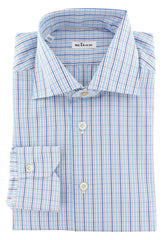 Kiton Blue Plaid Cotton Shirt - Slim - 18/45 - (648)