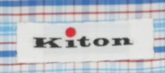 Kiton Blue Plaid Cotton Shirt - Slim - (648) - Parent