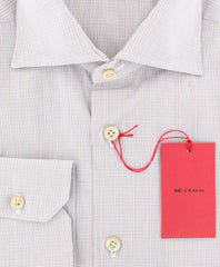 Kiton Light Blue Micro-Check Shirt - Slim - (KT-H056206FAA1) - Parent