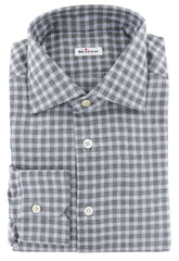 Kiton Gray Check Flannel Shirt - Slim - 16/41 - (655)