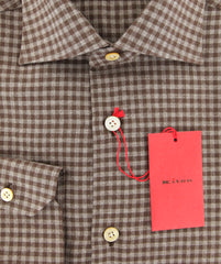 Kiton Brown Check Shirt - Slim - (UCCH56425FAA1) - Parent