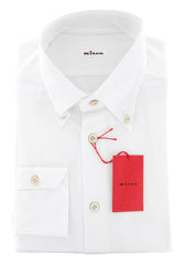 Kiton White Solid Shirt - Slim - 16/41 - (UCCH59131RAA1)