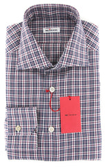 Kiton Dark Blue Plaid Shirt - Slim - 15.75/40 - (UCCH6131FAA1)