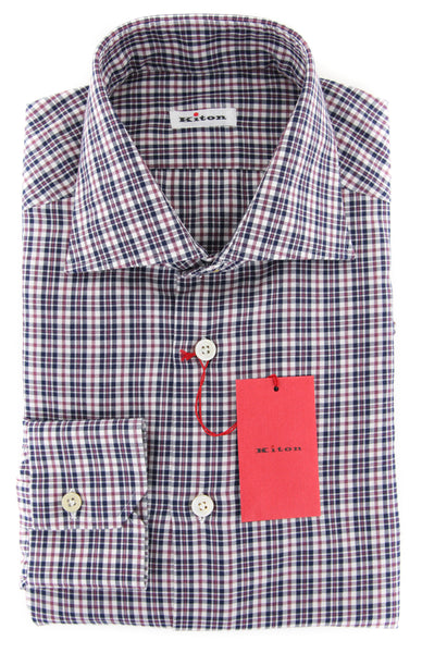 Kiton Dark Blue Plaid Shirt - Slim - (UCCH6131FAA1) - Parent