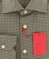 Kiton Brown Houndstooth Shirt - Slim - (KTUCC0602811) - Parent