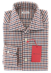 Kiton Navy Blue Check Flannel Shirt - Slim - (Z9) - Parent