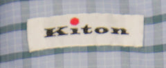 Kiton Light Blue Check Cotton Shirt - Slim - (26) - Parent