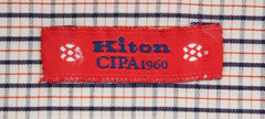 Kiton Cream Micro-Check Shirt - Slim - (FN920179) - Parent