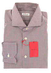 Kiton Burgundy Red Check Shirt - Slim - 15.75/40 - (KTUCC467903)