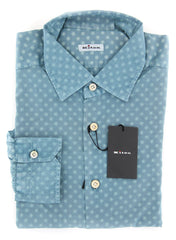 Kiton Light Blue Polka Dot Shirt - Slim - 15.75/40 - (KT-UCCH470805CCA1)