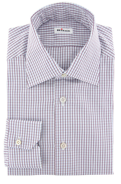 Kiton White Check Shirt - Slim - (KT125177) - Parent