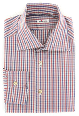 Kiton Red Plaid Shirt - Slim - (KTUCCH484803EEA1) - Parent