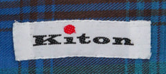 Kiton Turquoise Plaid Shirt - Slim - (KT1130175) - Parent