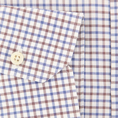 Kiton Light Brown Micro-Check Shirt - Slim - (KT9141711) - Parent