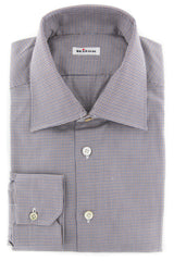 Kiton Brown Micro-Houndstooth Shirt - Slim - 16.5/42 - (KT113175)