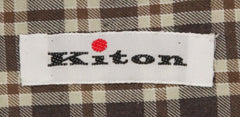 Kiton Caramel Brown Window Pane Shirt - Slim - (KT1122176) - Parent