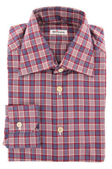 Kiton Red Plaid Shirt - Slim - Size 15 3/4 (US) / 40 (EU) - (KT1128171)