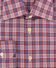 Kiton Red Plaid Shirt - Slim - (KT1128171) - Parent
