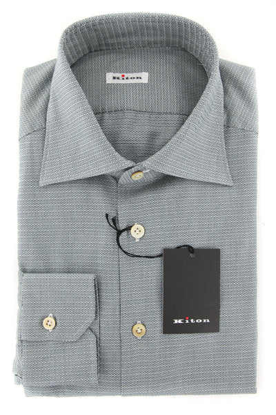 Kiton Dark Green Fancy Shirt - Slim - (KT105179) - Parent