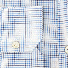 Kiton Light Blue Micro-Check Shirt - Slim - (KT1127179) - Parent